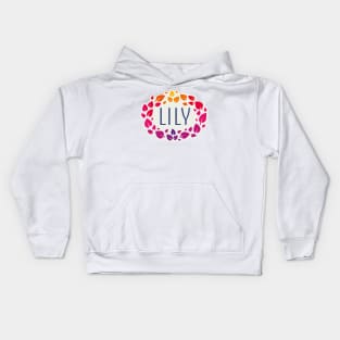 Lily name with colorful leaves Kids Hoodie